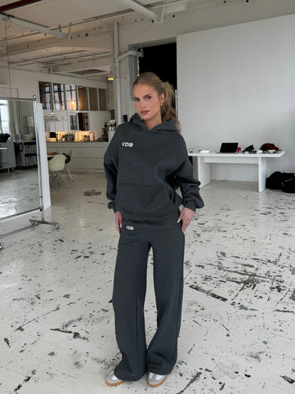 VDB Hoodie - mørk grå meleret