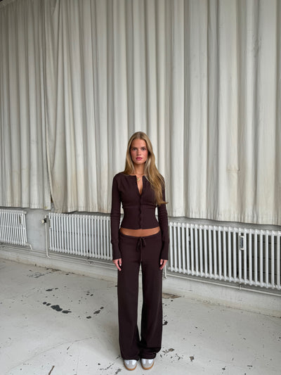 Knit bukser - mørk brun (forudbestilling)