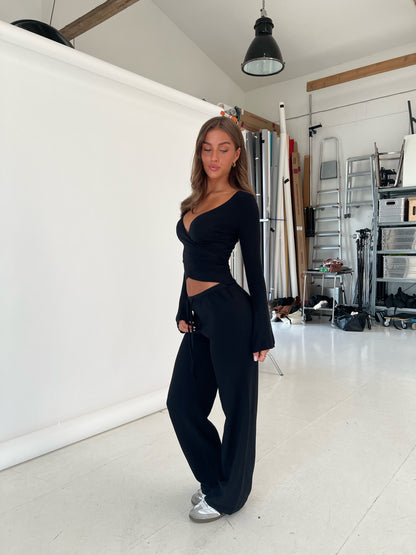 Ballerina knit top  - svart