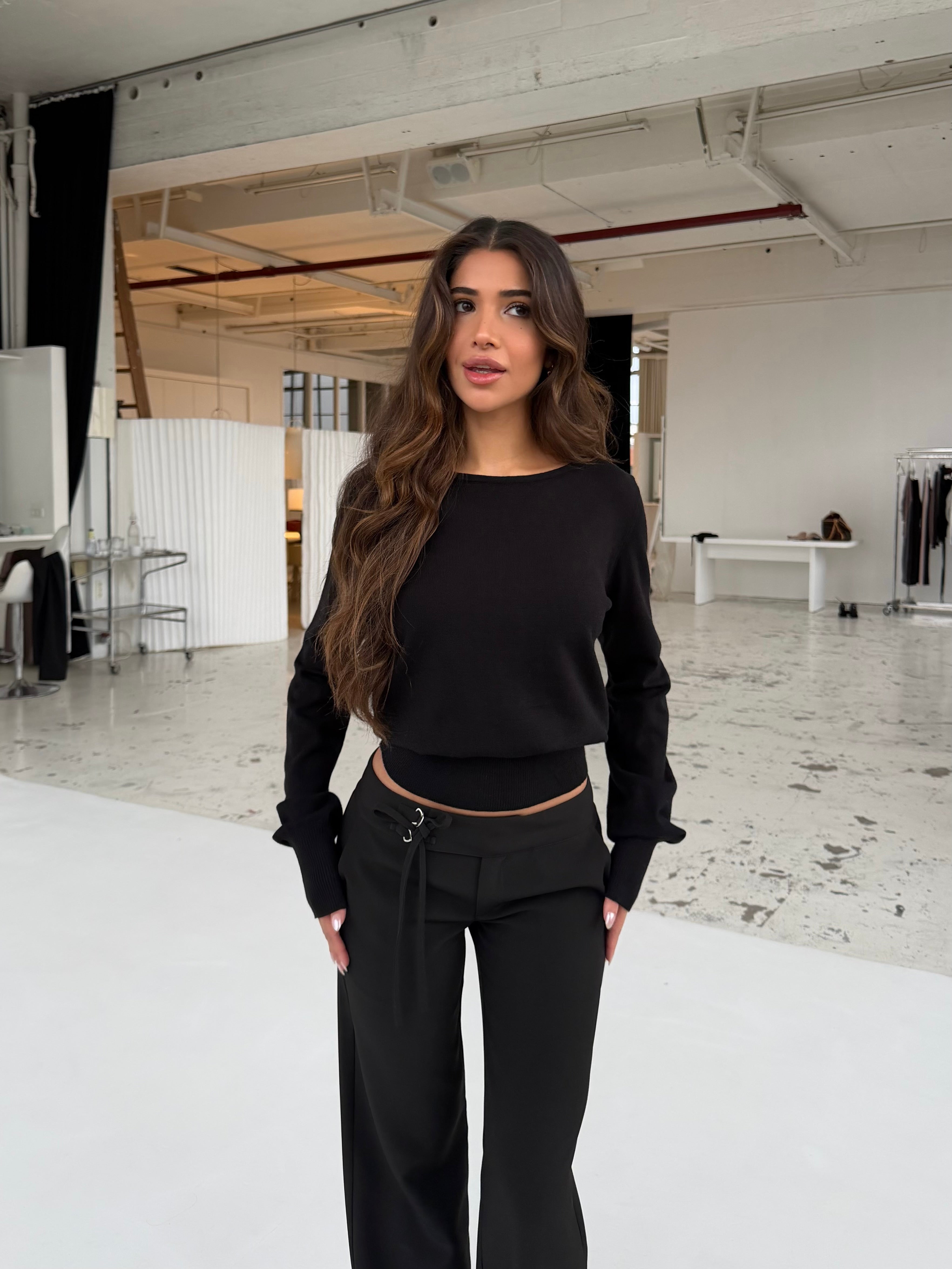 Open back knit top - sort