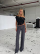TALL Vera Wide low waist - mørk grå