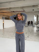 Open back knit top – melert grå