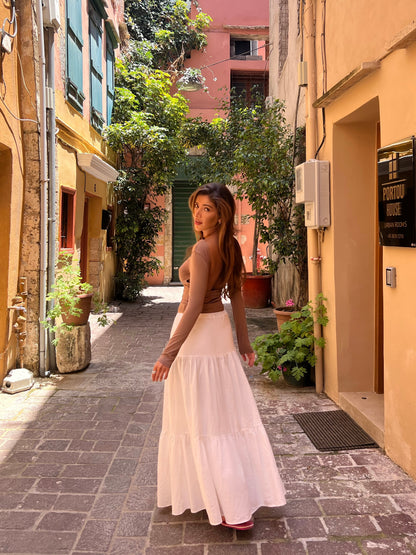 Cotton Tie skirt - hvit