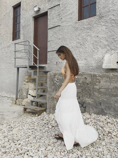 Cotton skirt - hvit